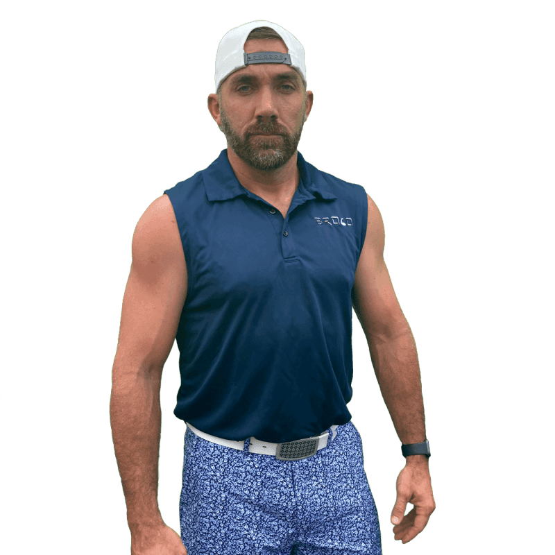 Navy Blue Sleeveless Men's Golf Shirt