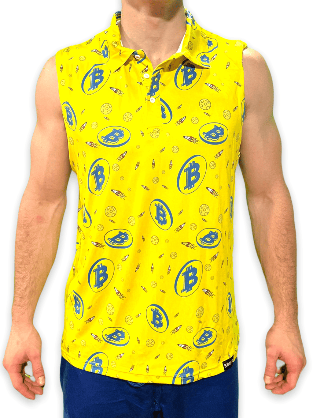 Special Edition Bitcoin Sleeveless Men s Polo Brolo